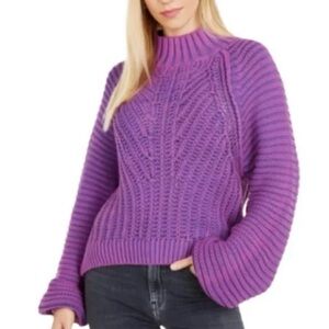 Purple Cable Knit Sweater